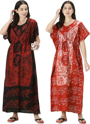 Dreamlily Women Nighty with Robe(Multicolor)