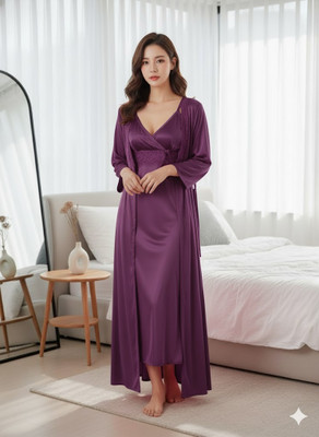 Nw Naughty Wish Women Nighty Set(Purple)