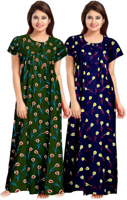 DreamBe Women Nighty(Blue, Green)