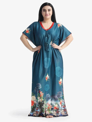 HR creation Women Nighty with Robe(Blue)