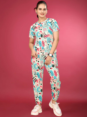 SAKARMAA Women Printed Multicolor Top & Pyjama Set