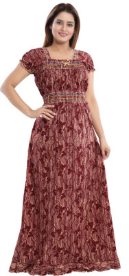 Nighty King Women Nightdress(Multicolor)