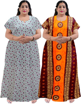 DivyaFashion Women Nighty(Green)