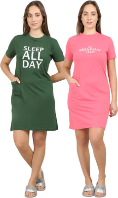 megaska Women Nighty Set(Multicolor)