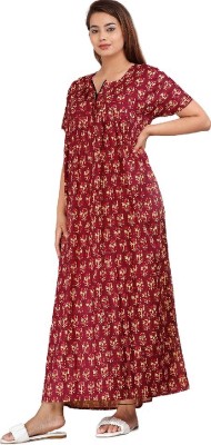 TANISHKA ENTERPRISES Women Nighty(Maroon)