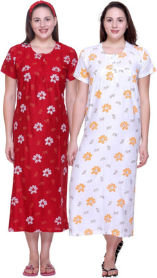 First Sleep Women Nighty(Multicolor)