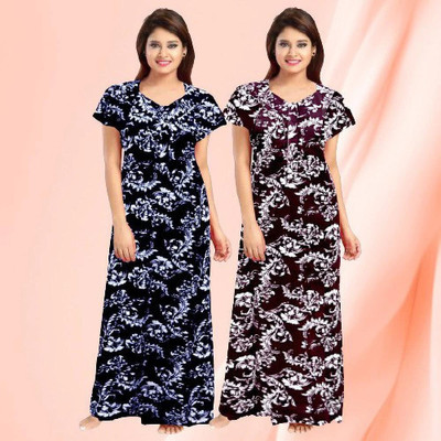 AakarShana Women Nighty(Multicolor)