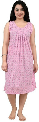 saanvi collection Women Nighty(Pink)