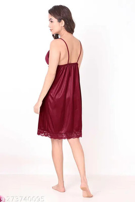 Bombshell Women Nighty with Robe(Maroon)
