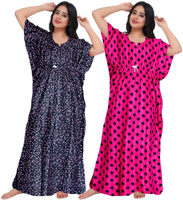Akash Women Nighty(Multicolor)