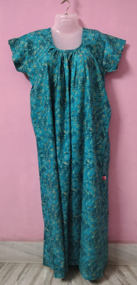 Shampas World Women Nighty(Green)