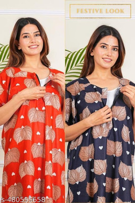 Navya Silvar Women Nighty(Multicolor)