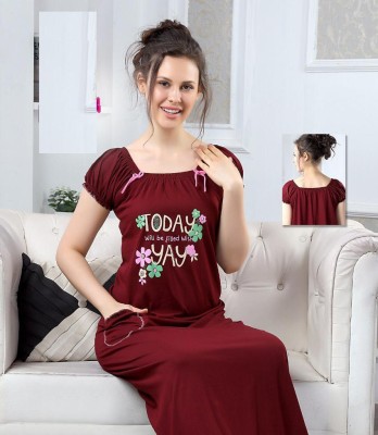 Outerwear Women Nighty(Maroon)