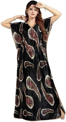 HR creation Women Nighty(Black)