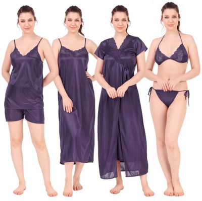 flimsy Women Nighty Set(Blue)