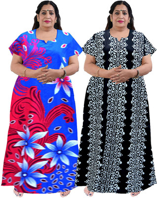 Ruishee Women Nighty(Multicolor)