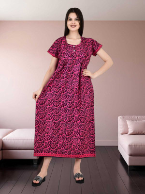 UTTRAKHAND CLOTHHOUSE Women Nighty(Pink, Black)