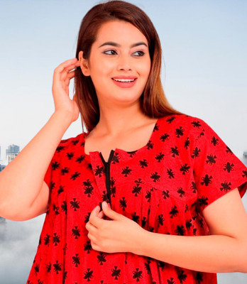 Maatoshri fashion Women Nighty(Red)