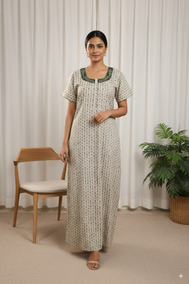 KushiNighties Women Nighty(Beige)