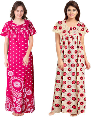 Harshita Enterprises Women Nighty(Brown)