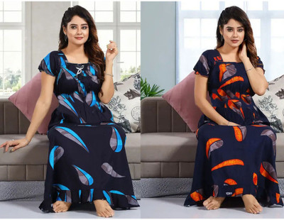 Hans Craft Women Nighty(Multicolor)