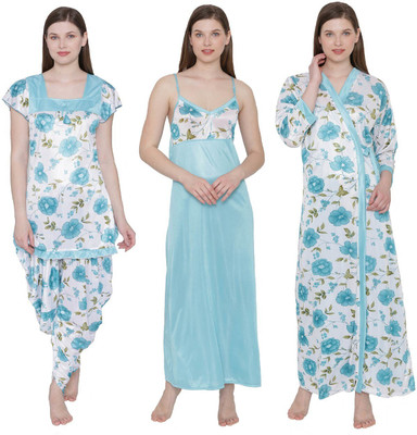 ROWENA Women Nighty Set(Light Green)