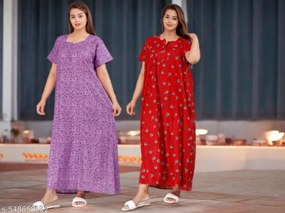 Sanzzy Women Nighty(Multicolor)