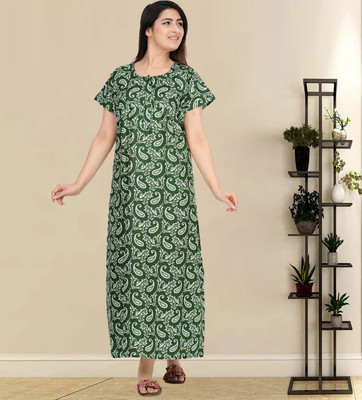 AakarShana Women Nightdress(Green)