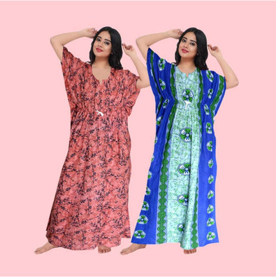 dinesh enterprises Women Nighty(Multicolor)
