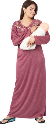 RILO Women Maternity/Nursing Nighty(Beige)