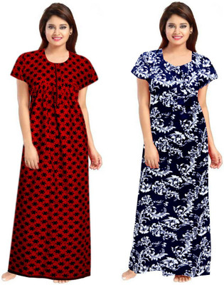 Sajao Creation Women Nighty Set(Multicolor)