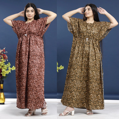 Hans Crafted Women Nighty(Multicolor)