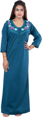 NACNO Women Nighty(Dark Green)
