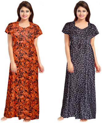 Saaviyo Women Nighty(Multicolor)