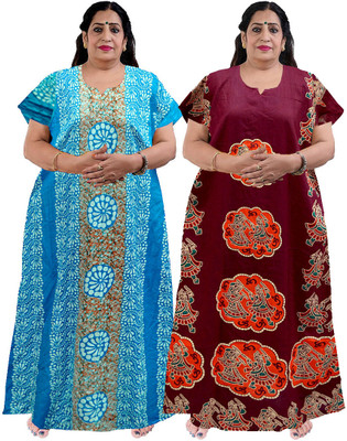 SHREESHYM Women Nighty(Orange)