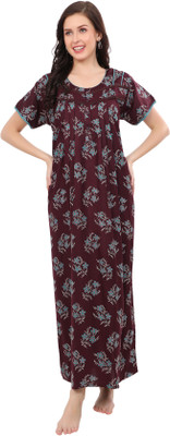 Ms.Lingies Women Maternity/Nursing Nighty(Maroon)