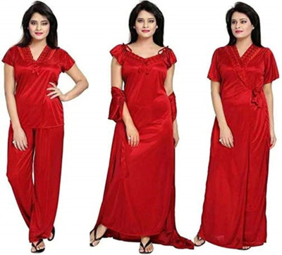 Attilia Women Nightdress(Red)