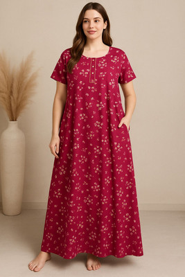 bahumaan Women Nighty(Pink)