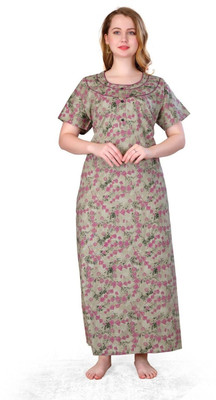 Maha Ganesh Textile Women Nighty(Multicolor)