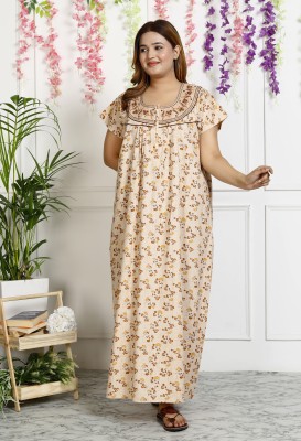 HARGUN NIGHT WEAR Women Nighty(Beige)