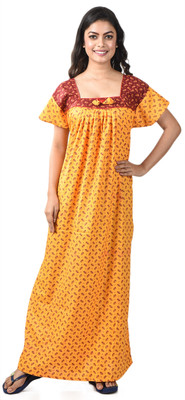 Piyali's Creation Women's Women Nighty(Yellow)
