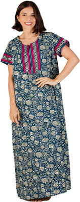 Evolove Women Nighty(Blue)