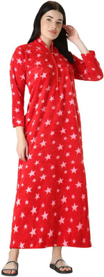 Glossia Women Nighty(Red)