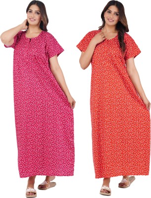 Wristy Women Nighty(Pink, Red)