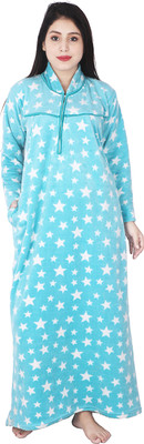 San Apparels Women Nightdress(Blue)