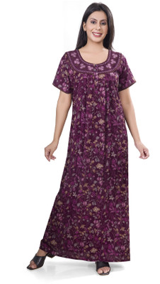 NightShades Women Nighty(Purple)
