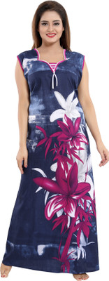 Nighty King Women Nightdress(Multicolor)