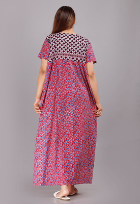 AakarShana Women Nightdress(Pink)