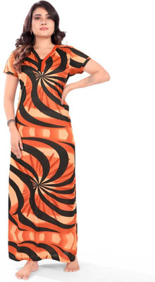 VELEZZA Women Nighty(Multicolor)