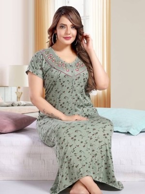 Mithitashu Women Nighty(Green)